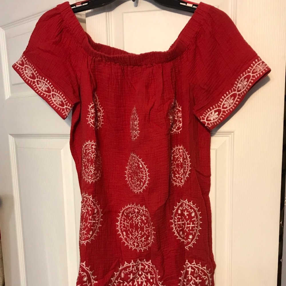 Off the shoulder embroidered dress